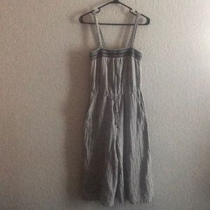 Universal thread wide leg stripped romper